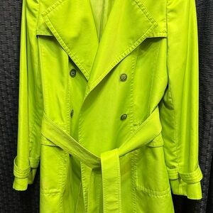 Evan Picone Lime Green Trench Coat